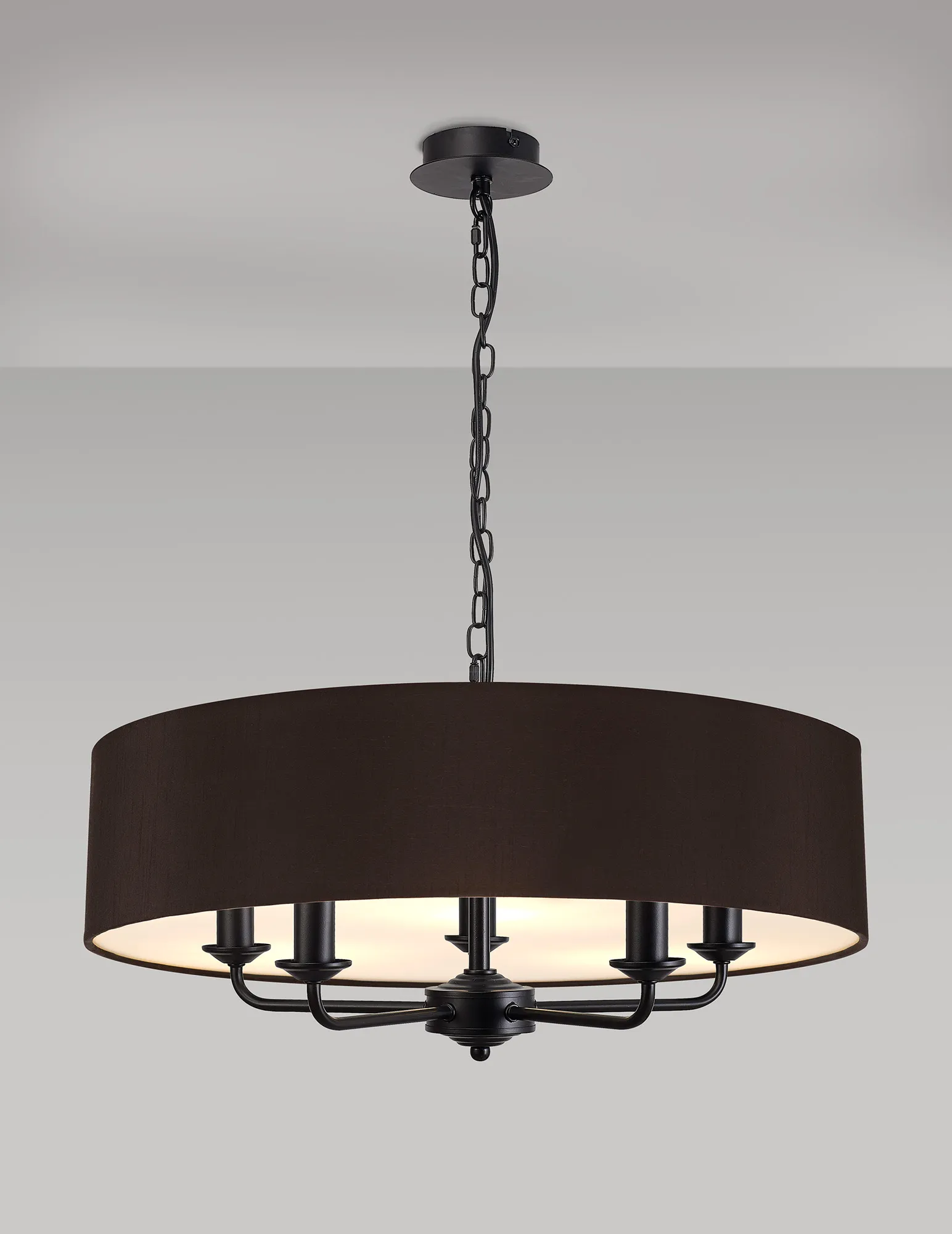 Banyan 60cm 5 Light Pendant Matt Black; Black DK1014  Deco Banyan MB BL